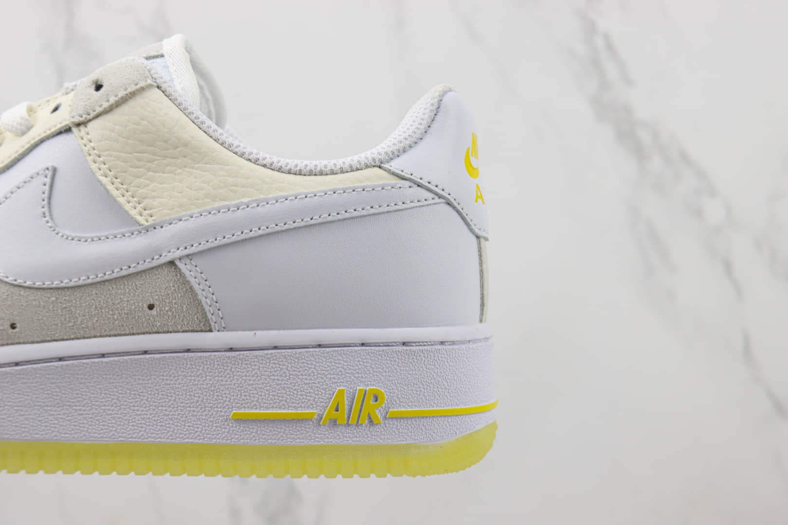 耐克Nike Air Force 1 Low纯原版本空军一号低帮奶油白黄拼接板鞋 莆田天花板AF1 货号：FQ0709-100