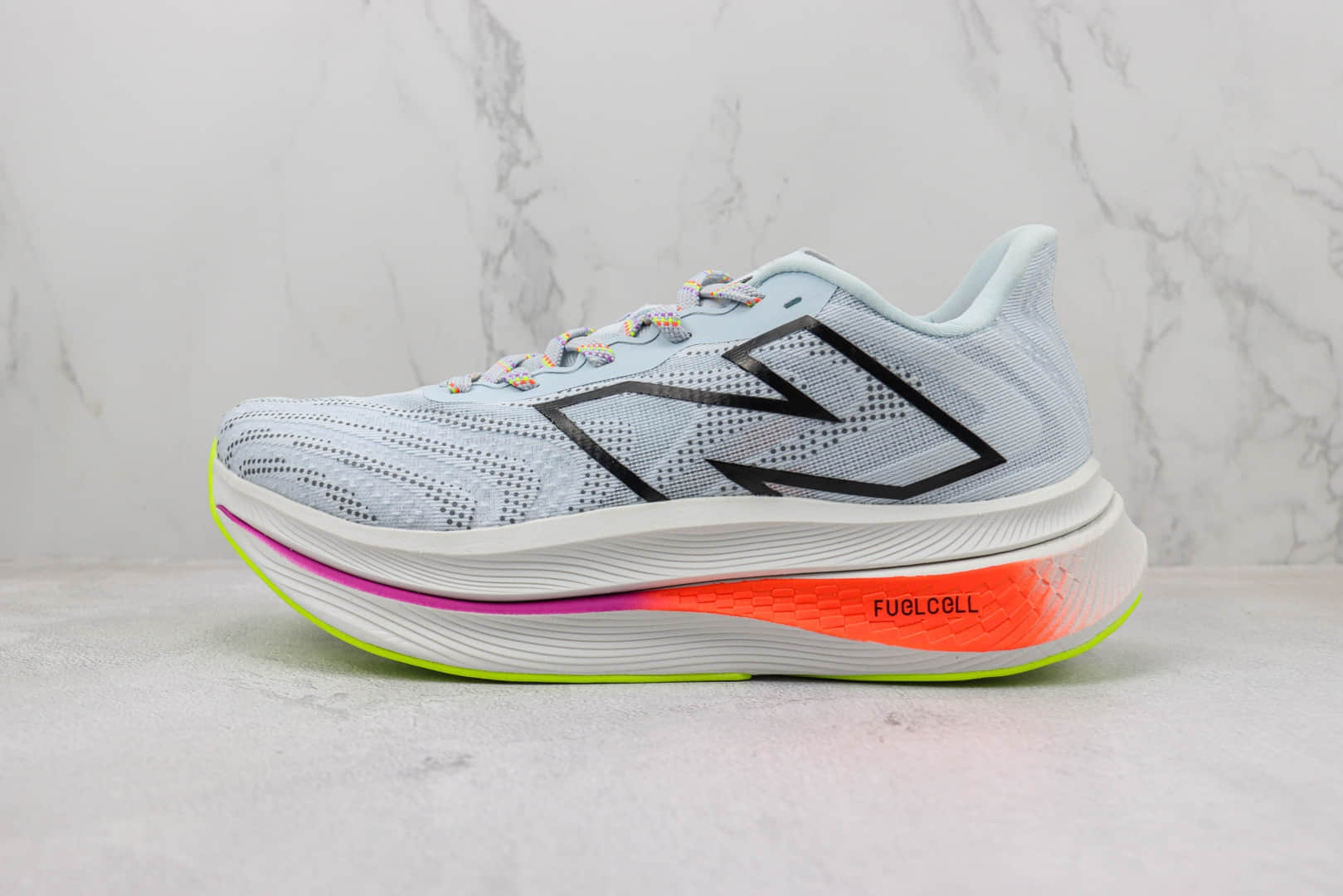 新百伦New Balance FuelCell SC Trainer V22纯原版本灰绿紫马拉松全掌碳板竞速训练跑鞋 莆田新百伦货源 货号：MRCXLG3