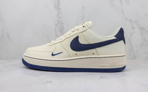 耐克Nike Air Force 1 Low纯原版本空军一号低帮AF1米白蓝勾帆布板鞋 莆田天花板AF1 货号：ME0112-566