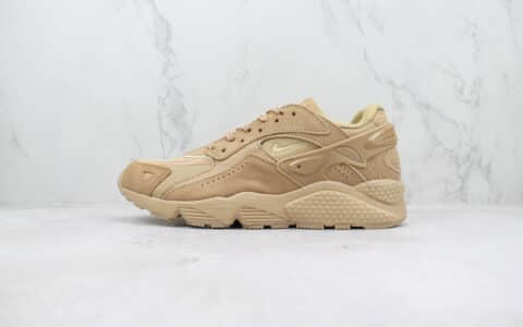 耐克Nike Air Huarache Runner纯原版本华莱士12代卡其色复古跑鞋 莆田耐克工厂 货号：DZ3306-200