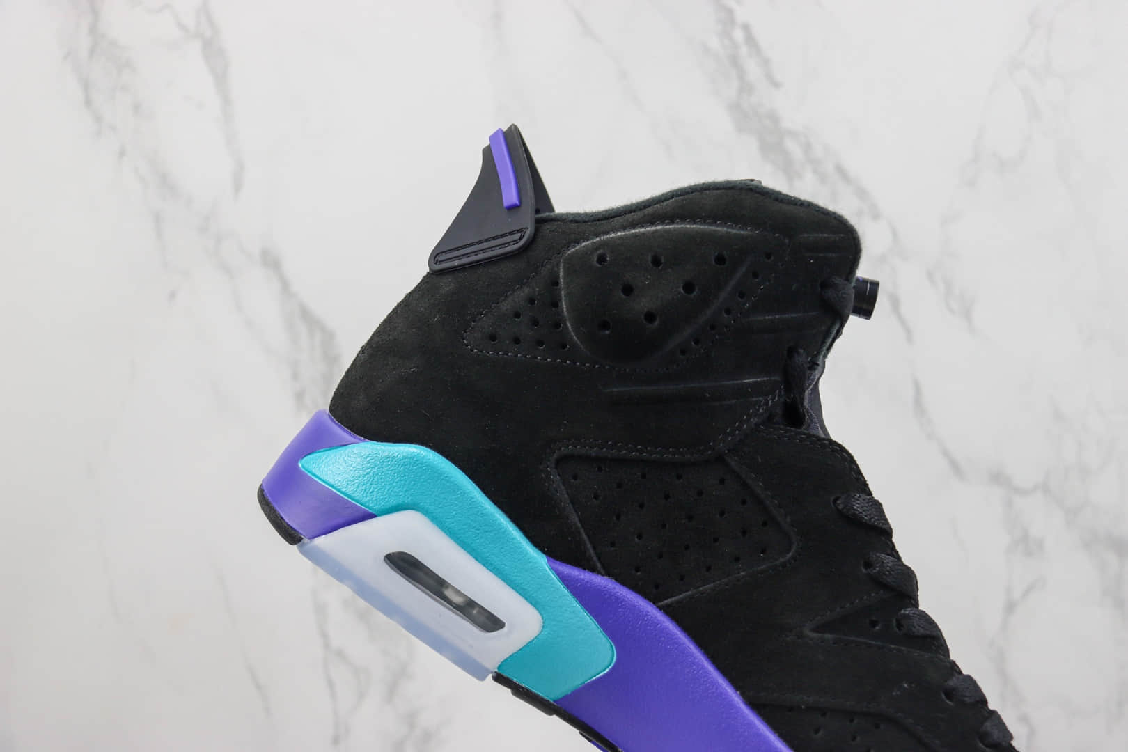 乔丹Air Jordan 6 “Aqua”纯原版本AJ6黑紫麂皮篮球鞋 莆田AJ货源 货号：CT8529-004