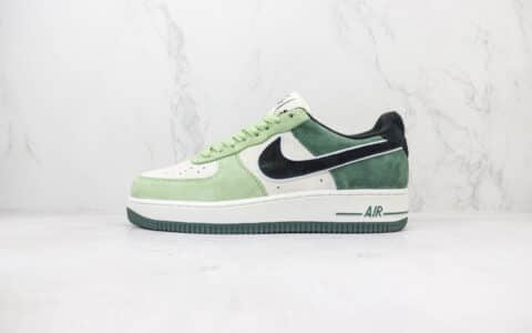 耐克Nike Air Force 1 Low纯原版本空军一号低帮AF1黑绿拼接麂皮板鞋 莆田天花板AF1 货号：LF8989-333