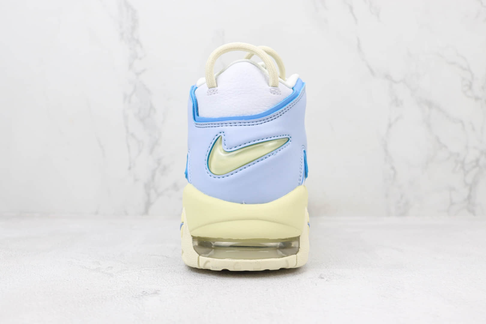 耐克Nike Air More Uptempo纯原版本皮蓬大R米白蓝复古篮球鞋 莆田耐克代理 货号：FD9869-100