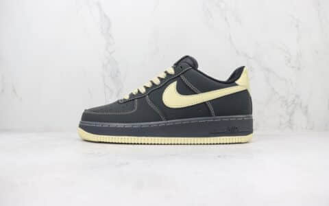 耐克Nike Air Force 1 Low纯原版本低帮空军一号AF1黑黄缝线板鞋 莆田耐克货源 货号：DH5696-227