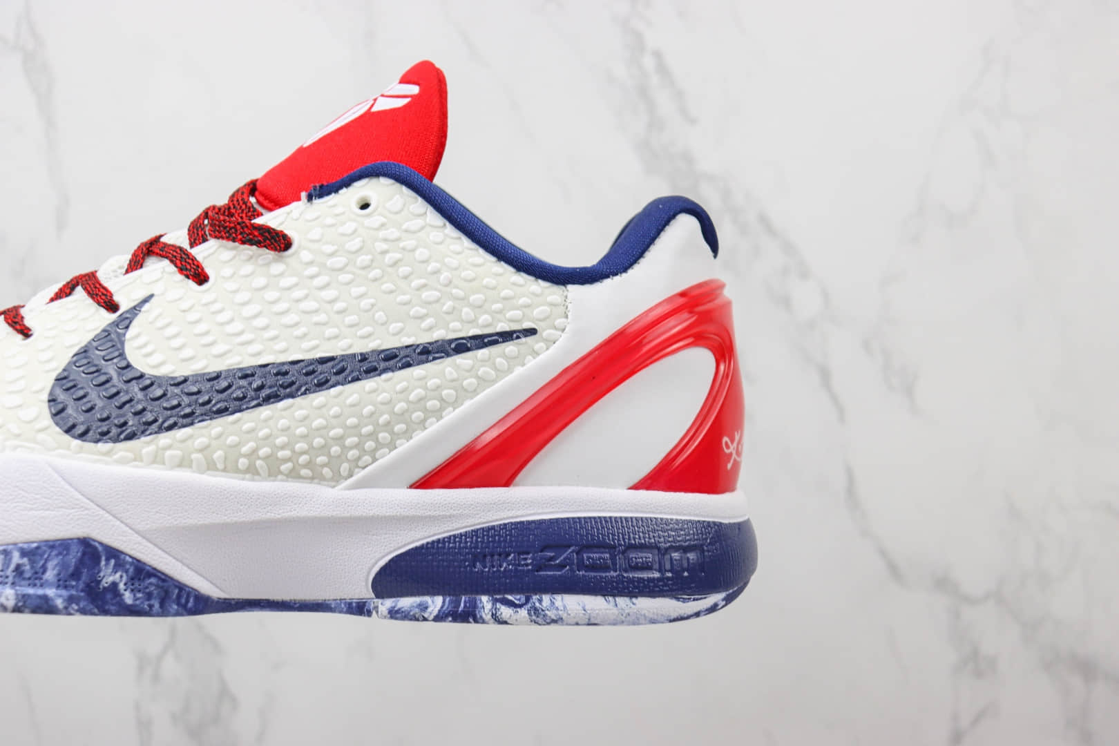 耐克Nike Zoom Kobe 6 Protro纯原版本科比6代白红蓝篮球鞋 莆田耐克代理 货号：CW2190-101