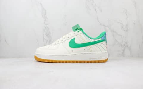 耐克Nike Air Force 1 Low纯原版本低帮空军一号AF1白绿生胶印花板鞋 莆田天花板AF1 货号：FJ7540-100