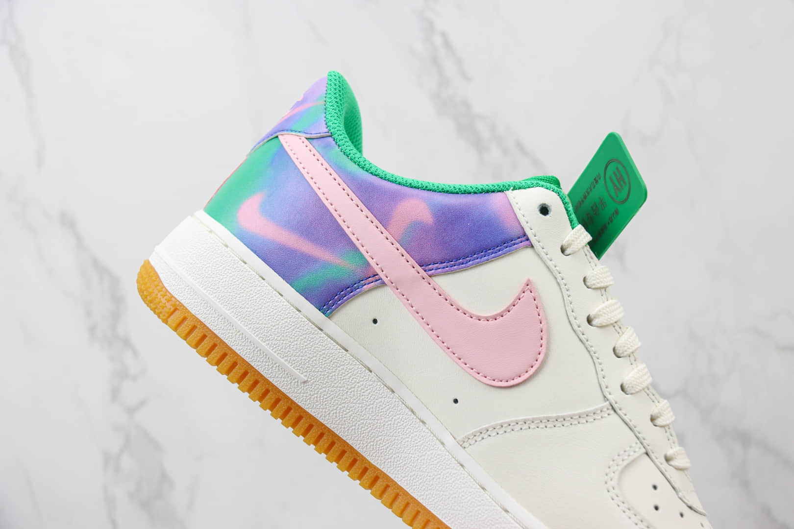 耐克Nike Air Force 1 Low纯原版本低帮空军一号AF1白绿生胶印花板鞋 莆田天花板AF1 货号：FJ7540-100