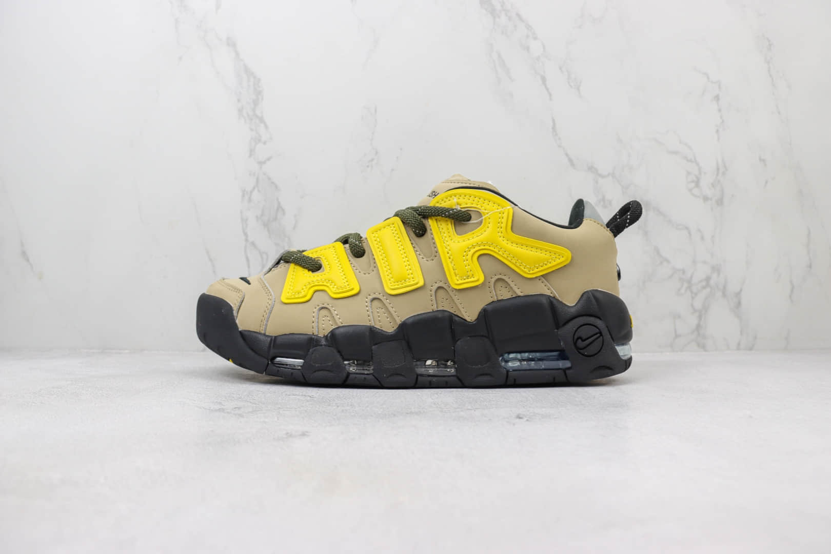 耐克Ambush x Nike Air More Uptempo Low纯原版本皮蓬大AIR黑黄篮球鞋 莆田耐克dialing 货号：FB1299-200