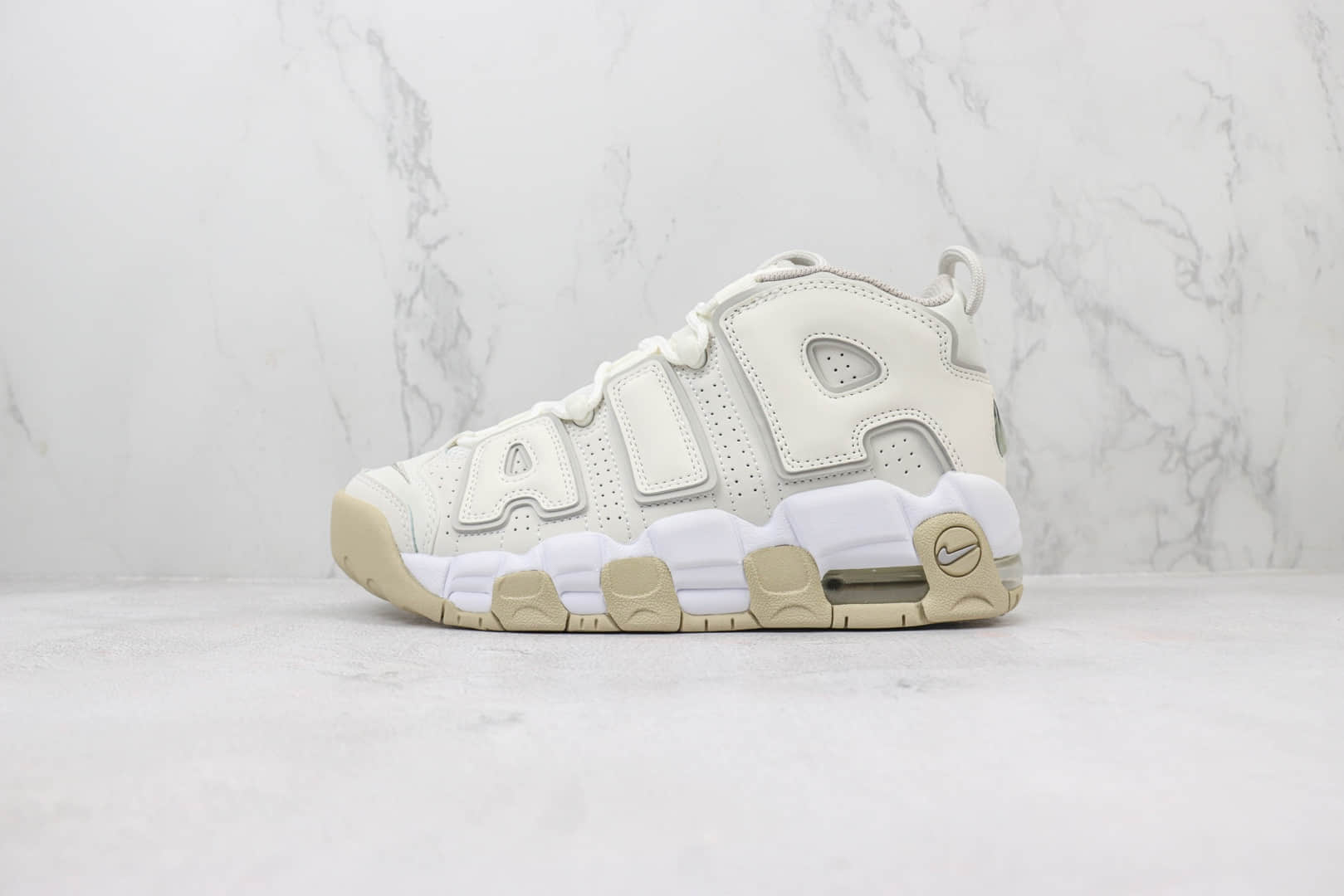 耐克Nike Air More Uptempo纯原版本皮蓬大AIR奶白复古篮球鞋 莆田耐克代理 货号：DM1023-001