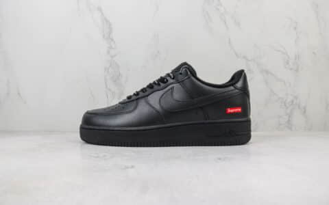 耐克Supreme x Nike Air Force 1 Low纯原版本空军一号低帮AF1联名Supreme纯黑红标板鞋 莆田耐克工厂 货号：CU9225-001