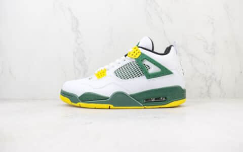 乔丹Air Jordan 4 Retro “Oregon Ducks Pit Crew”纯原版本俄勒冈大学AJ4大O白黄绿篮球鞋 莆田AJ货源 货号：311-377503