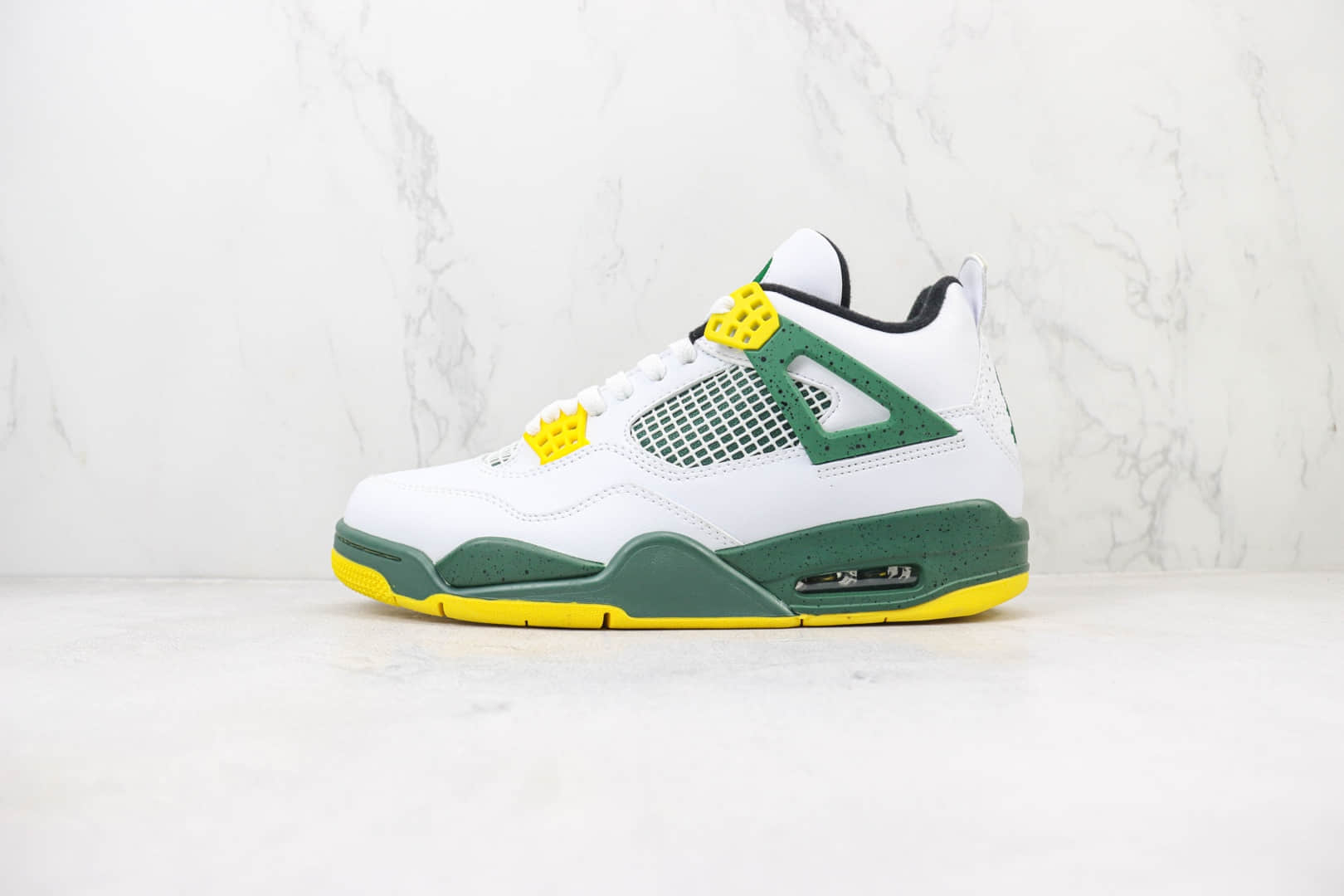 乔丹Air Jordan 4 Retro “Oregon Ducks Pit Crew”纯原版本俄勒冈大学AJ4大O白黄绿篮球鞋 莆田AJ货源 货号：311-377503