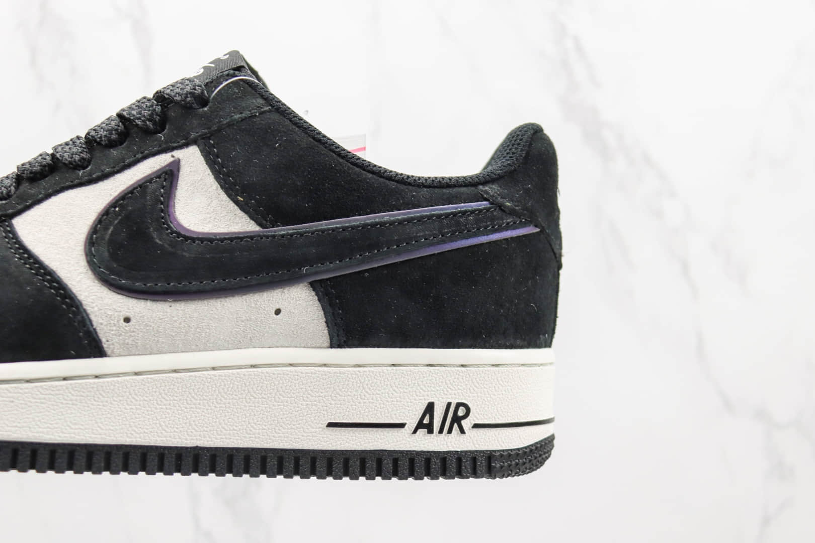 耐克Nike Air Force 1纯原版本空军一号低帮AF1黑白麂皮板鞋 莆田天花板AF1 货号：MX0820-502