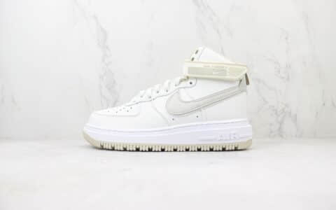 耐克Nike Air Force 1'07 “Boot”纯原版本空军一号高帮AF1白色机能板鞋 莆田天花板AF1 货号：DA0418-100