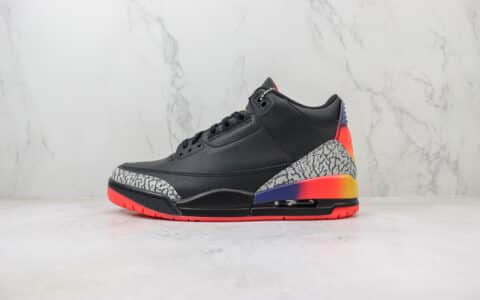 乔丹J Balvin × Air Jordan 3纯原版本乔3重磅联名AJ3落日渐变篮球鞋 莆田复刻鞋货源 货号：FN0344-001