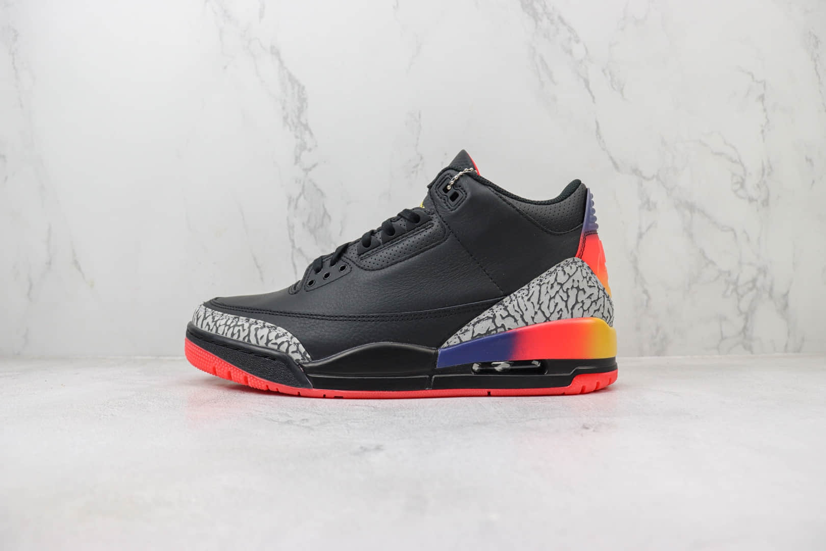 乔丹J Balvin × Air Jordan 3纯原版本乔3重磅联名AJ3落日渐变篮球鞋 莆田复刻鞋货源 货号：FN0344-001