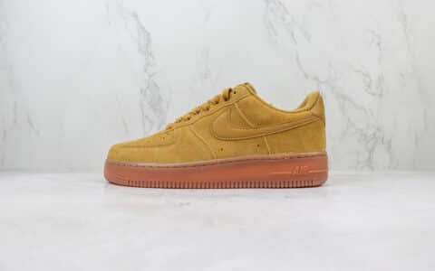 耐克Nike Air Force 1 Low 07 LV8 3纯原版本空军一号低帮AF1小麦色翻毛皮板鞋 莆田鞋代理 货号：BQ5485-700