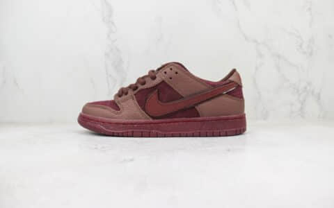 耐克Nike SB Dunk Low纯原版本低帮SB Dunk酒红色板鞋 莆田耐克工厂 货号：FN0619-600