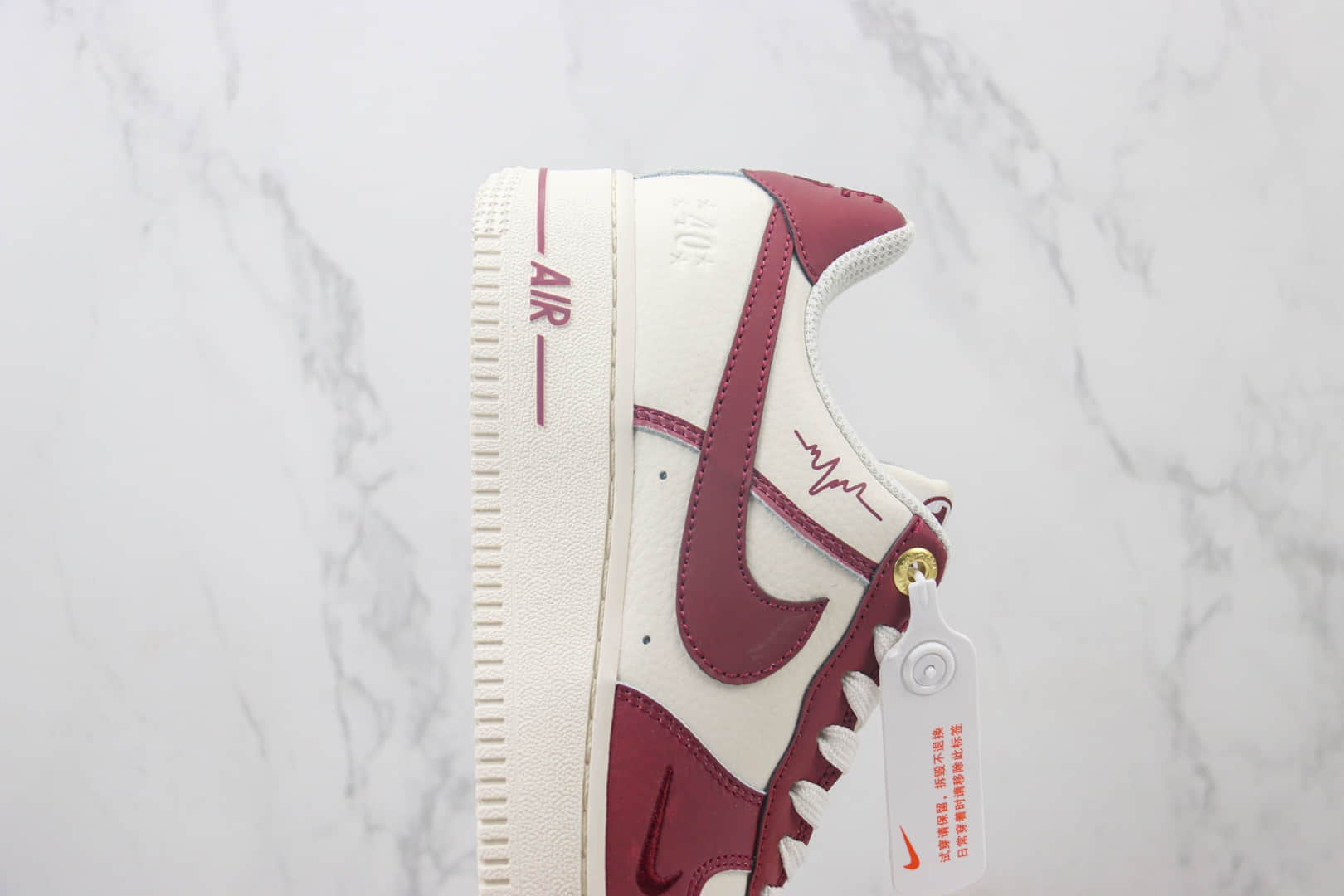 耐克Nike Air Force 1 Low纯原版本空军一号低帮AF1白酒红40周年板鞋 莆田复刻耐克 货号：DQ7582-103