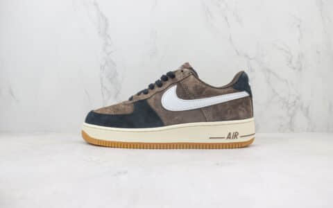 耐克Nike Air Force 1 Low纯原版本空军一号低帮AF1黑棕色麂皮板鞋 莆田复刻鞋货源 货号：AV0383-230