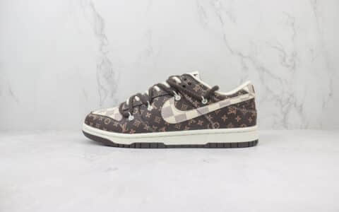 耐克Nike Dunk Low纯原版本LV联名Dunk绑带解构板鞋 莆田耐克代理 货号：FC1688-156