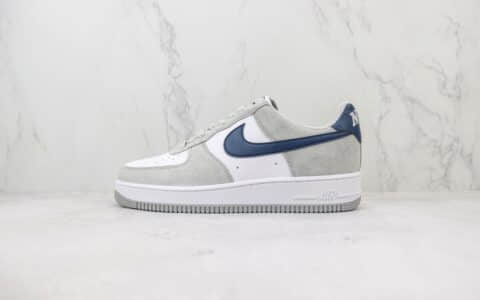 耐克Nike Air Force 1 Low纯原版本空军一号低帮AF1灰蓝麂皮板鞋 莆田耐克代理 货号：FD9748-001