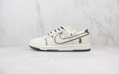 耐克Nike SB Dunk Low x Louis Vuitton纯原版本LV联名SB Dunk白黑暴力熊板鞋 莆田耐克货源 货号：FC1688-135