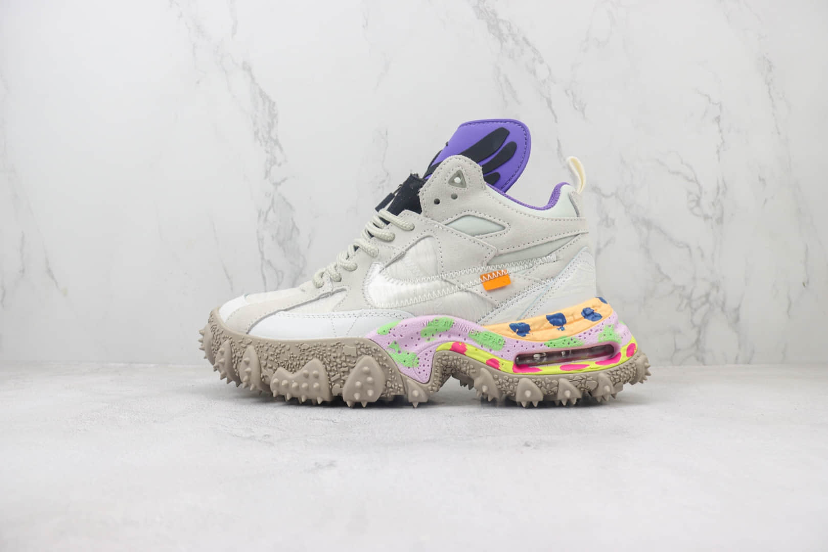 耐克Nike Air Terra Forma x Off-White纯原版本OW联名灰白户外登山鞋 莆田耐克代理 货号：DQ1615-100