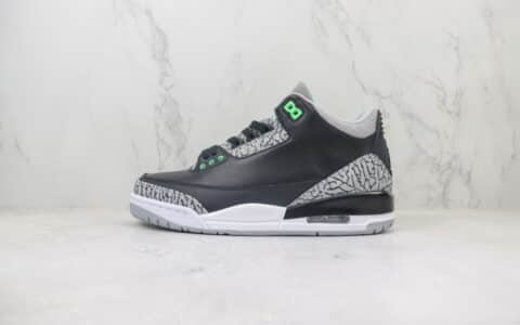 乔丹Air Jordan 3纯原版本AJ3黑绿爆裂纹篮球鞋 莆田AJ货源 货号：CT8532-031