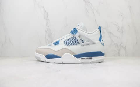 乔丹Air Jordan 4 “Military Blue”纯原版本元年AJ4白蓝灰篮球鞋 莆田复刻鞋货源 货号：FV5029-141