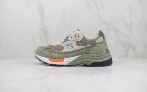 新百伦New Balance Made In USA M992纯原版本NB992美产军绿色复古跑鞋 莆田新百伦货源 货号：M992WT