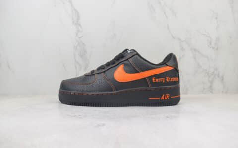 耐克Vlone x Nike Air Force 1'07 Low纯原版本空军一号低帮AF1黑橙运动板鞋 莆田耐克工厂 货号：AA5360-001