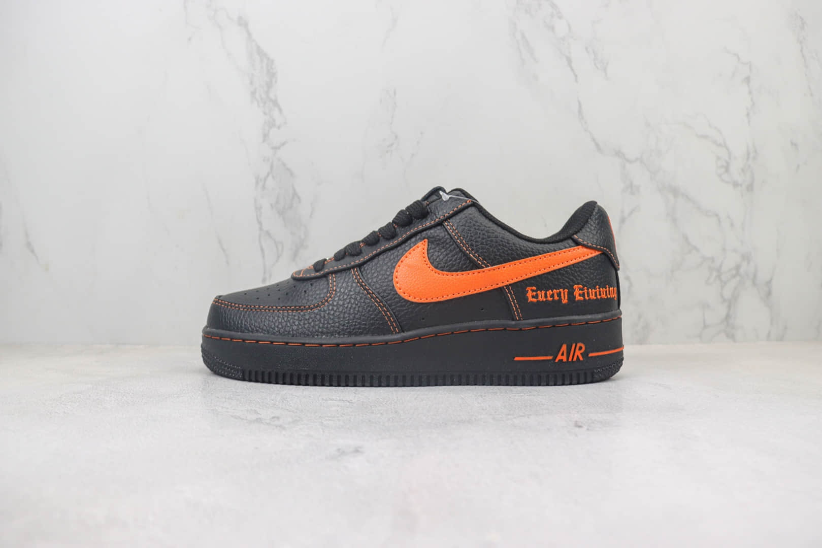 耐克Vlone x Nike Air Force 1'07 Low纯原版本空军一号低帮AF1黑橙运动板鞋 莆田耐克工厂 货号：AA5360-001