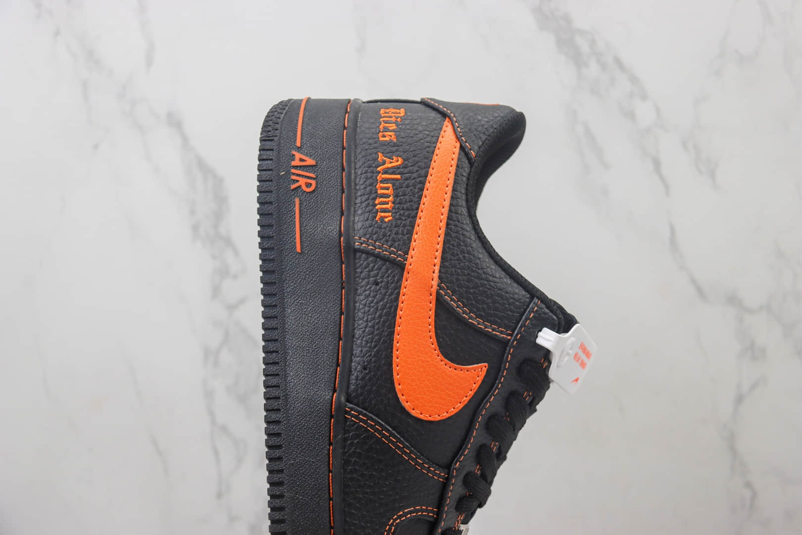 耐克Vlone x Nike Air Force 1'07 Low纯原版本空军一号低帮AF1黑橙运动板鞋 莆田耐克工厂 货号：AA5360-001