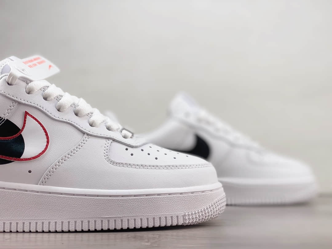 耐克Supreme x Nike Air Force 1'07 Low纯原版本空军一号Supreme联名AF1白黑红双勾板鞋 莆田天花板AF1 货号：CU9225-100