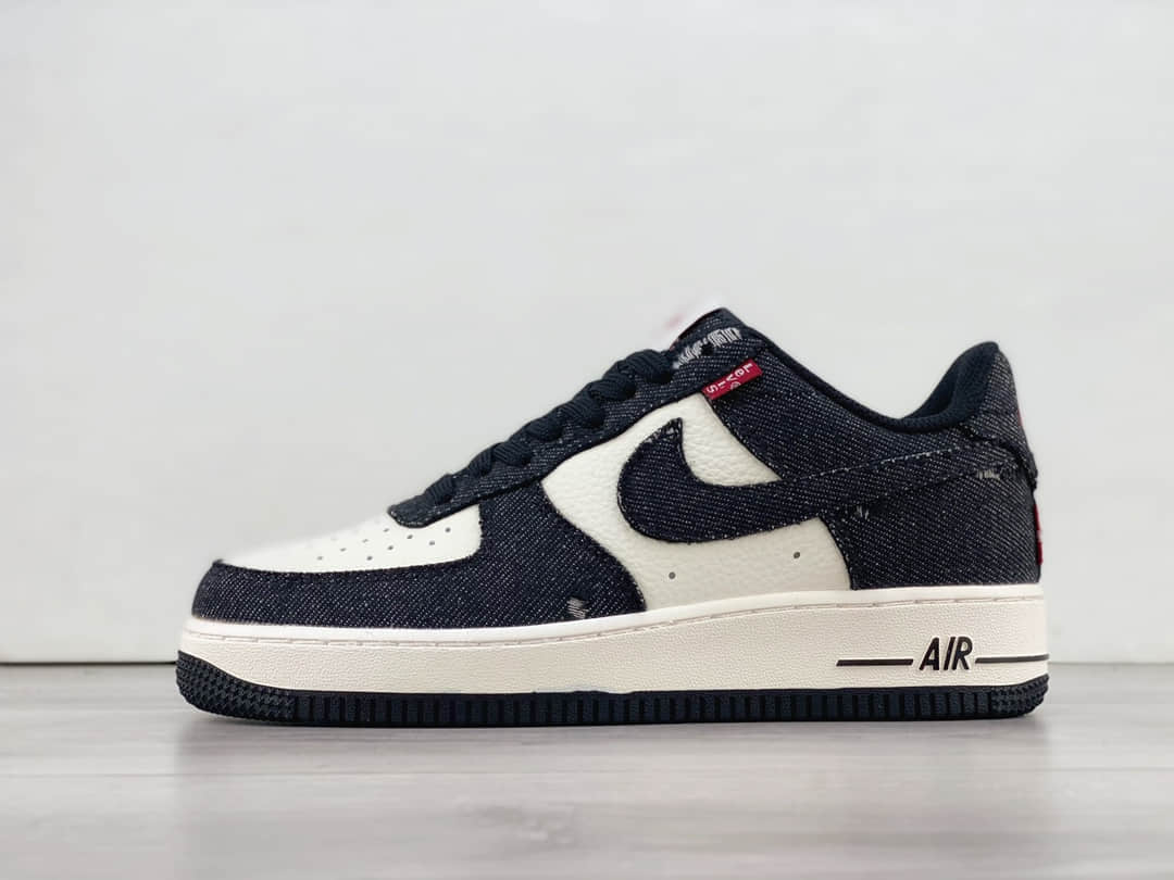 耐克Levi's x Nike Air Force 1'07 Low纯原版本李维斯联名AF1空军一号黑白牛仔低帮板鞋 莆田耐克工厂 货号：CT5698-567