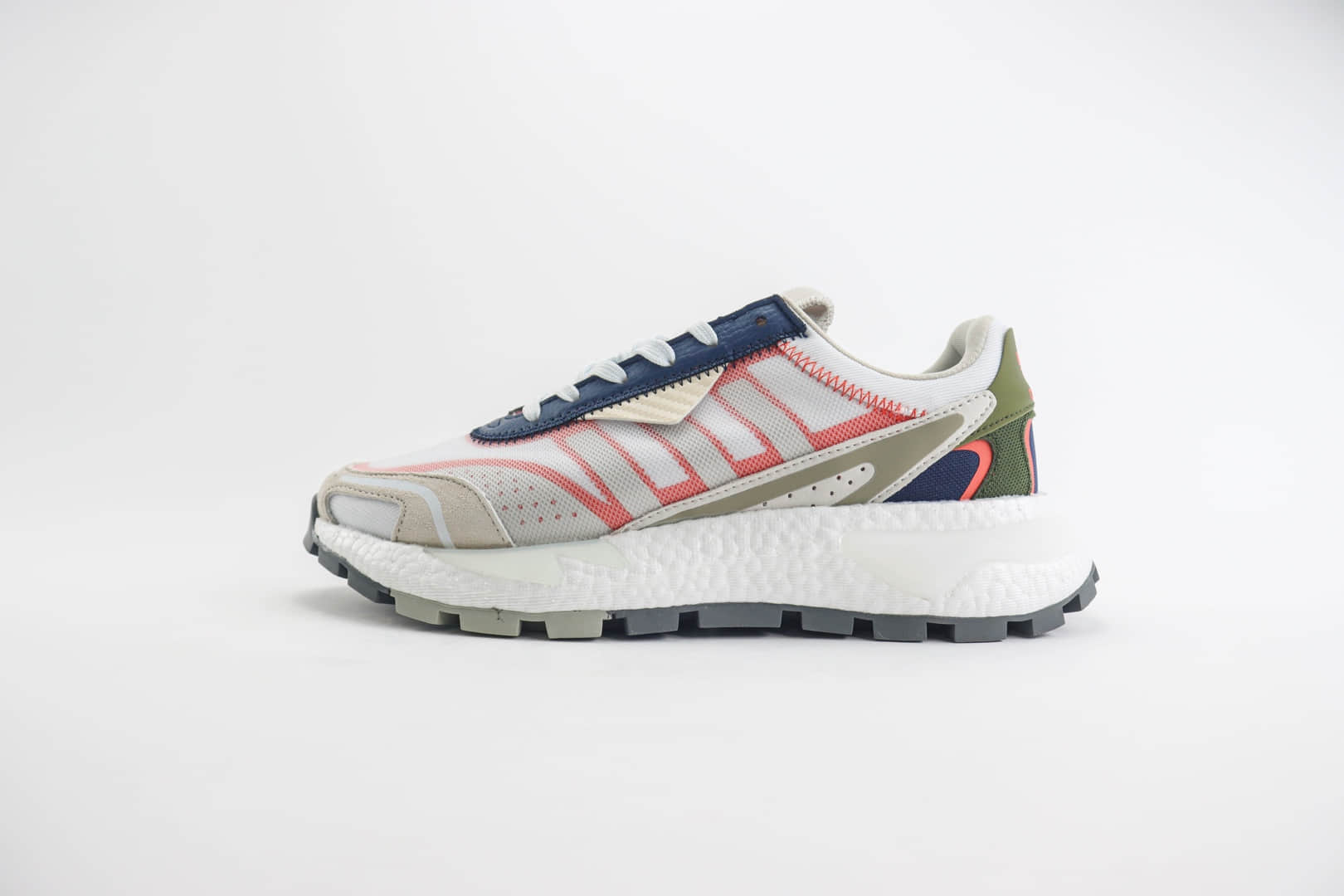 阿迪达斯adidas Retropy P9纯原版本白红蓝爆米花Boost跑鞋 莆田阿迪达斯货源 货号：GW9332