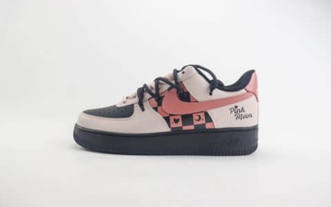 耐克Nike Air Force 1 Low纯原版本空军一号AF1黑粉爱心方格情人节板鞋 莆田耐克代理 货号：ZH0316-012