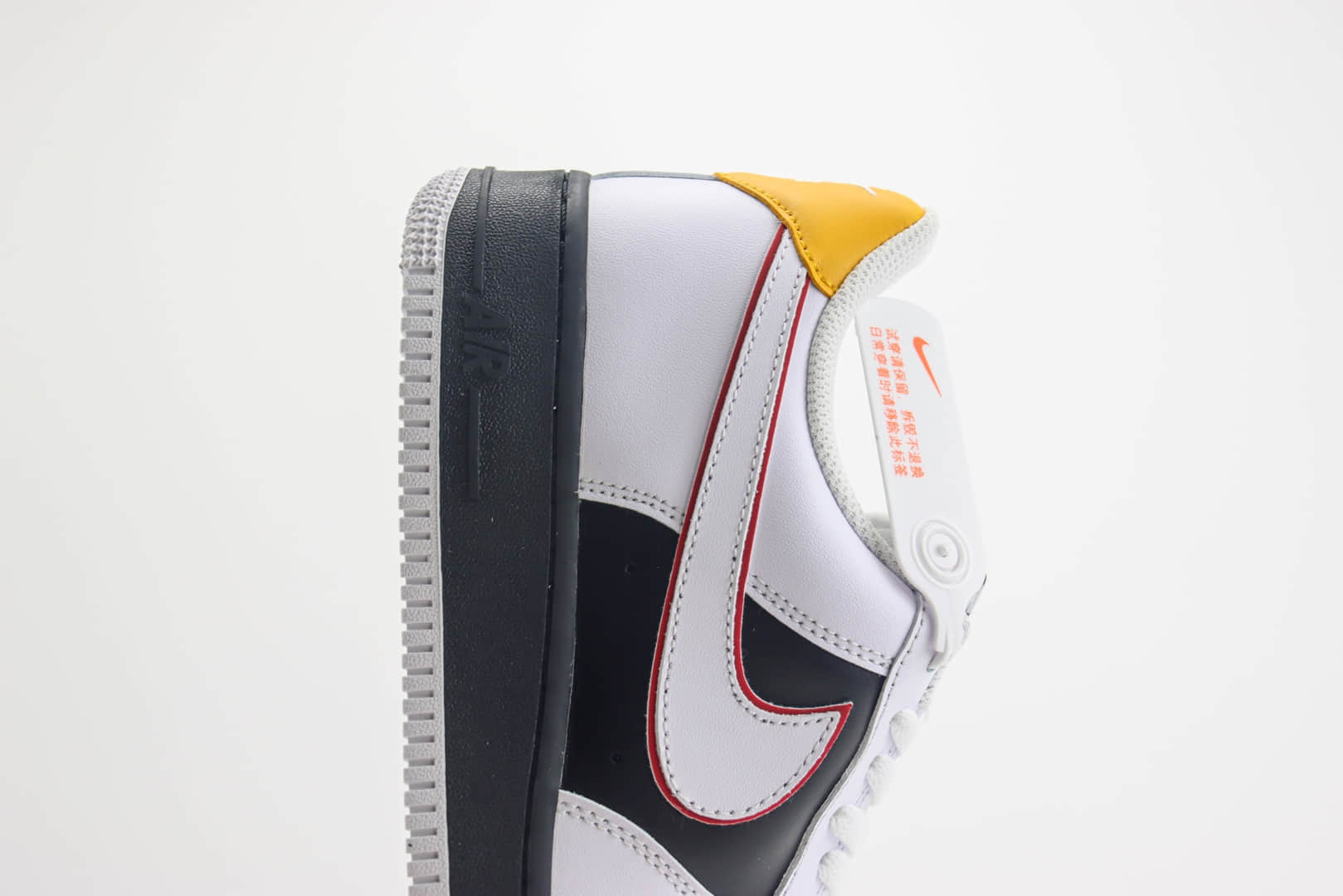 耐克Nike Air Force 1 Low纯原版本空军一号AF1黑白黄低帮板鞋 莆田耐克工厂 货号：KN2696-024