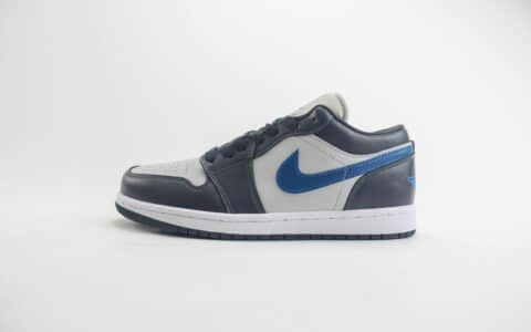 乔丹Air Jordan 1 Low纯原版本低帮AJ1白黑蓝篮球鞋 莆田AJ货源 货号：DC0774-040
