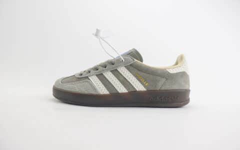 阿迪达斯adidas originals Gazelle Indoor纯原版本三叶草桑巴深灰色板鞋 莆田阿迪达斯工厂 货号：IF1807