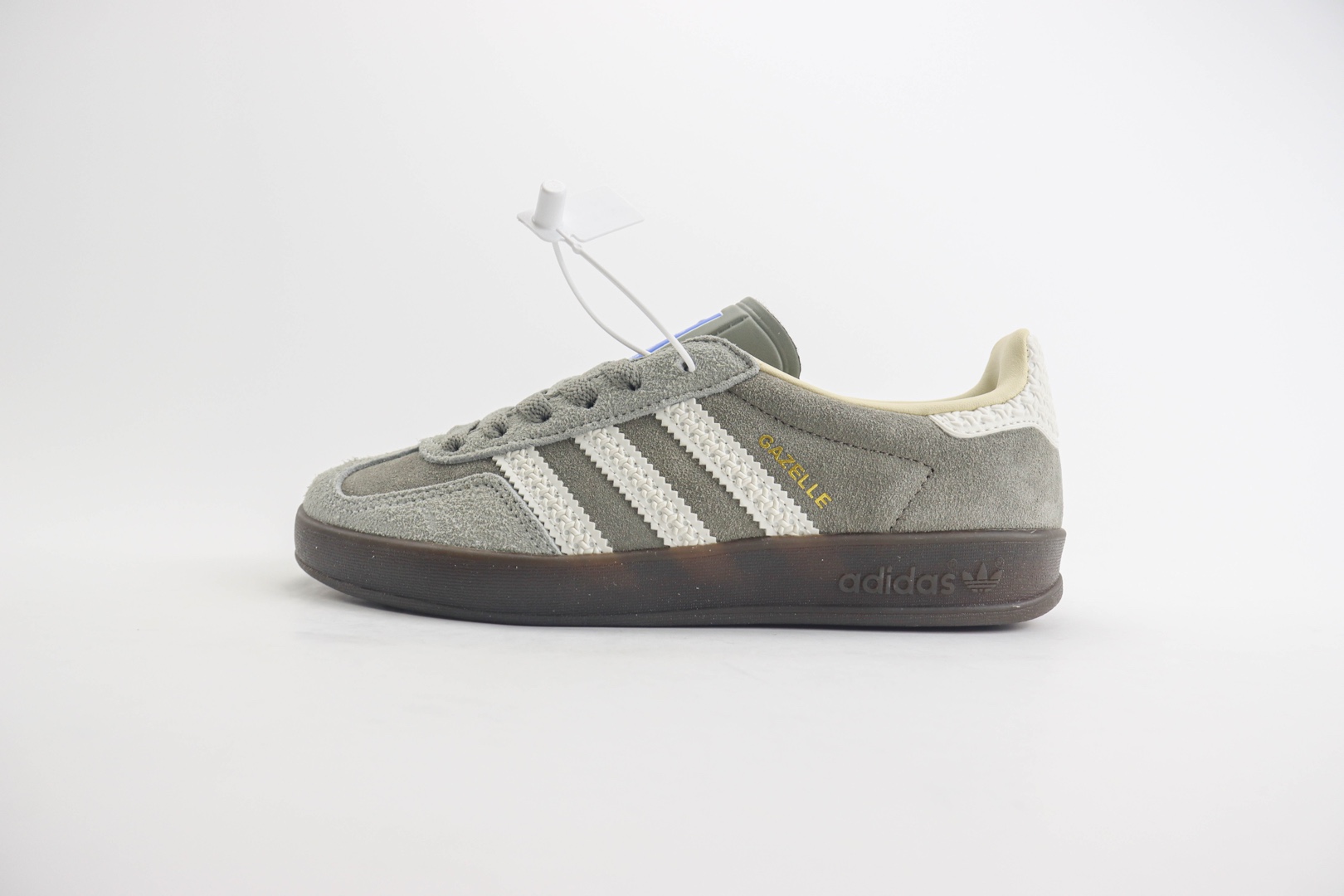阿迪达斯adidas originals Gazelle Indoor纯原版本三叶草桑巴深灰色板鞋 莆田阿迪达斯工厂 货号：IF1807