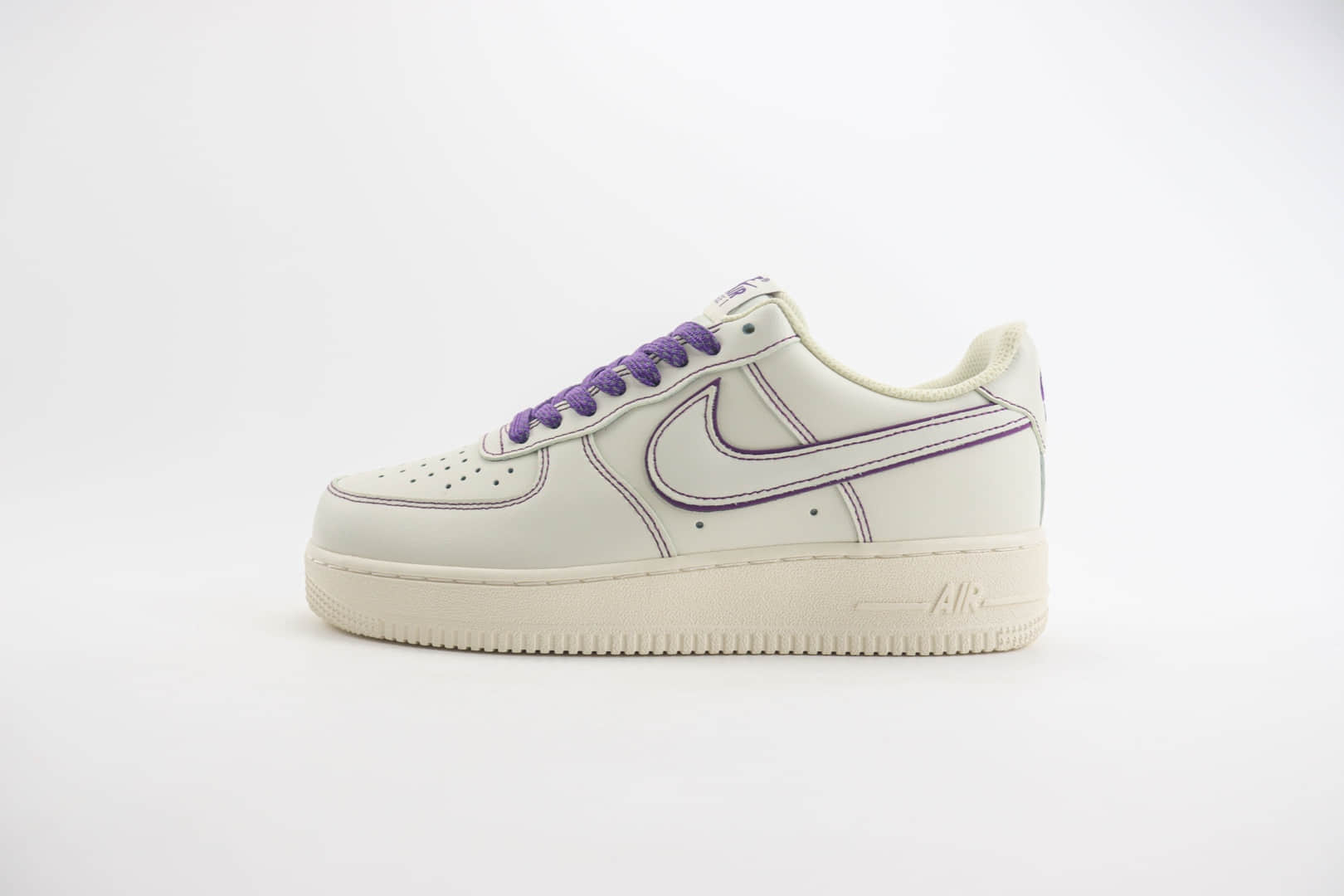 耐克Nike Air Force 1 Low纯原版本空军一号AF1白紫缝线低帮板鞋 莆田耐克批发 货号：315122-303