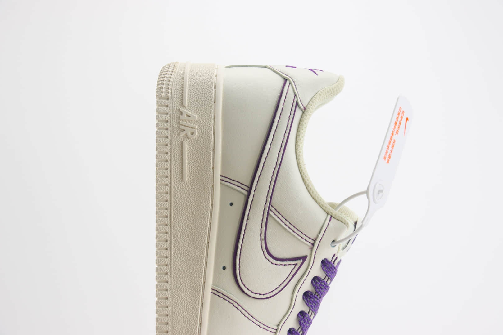 耐克Nike Air Force 1 Low纯原版本空军一号AF1白紫缝线低帮板鞋 莆田耐克批发 货号：315122-303