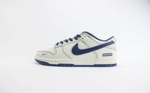 耐克Supreme x Nike SB Dunk Low纯原版本低帮SB Dunk联名LV白蓝板鞋 莆田耐克货源 货号：RM2308-238