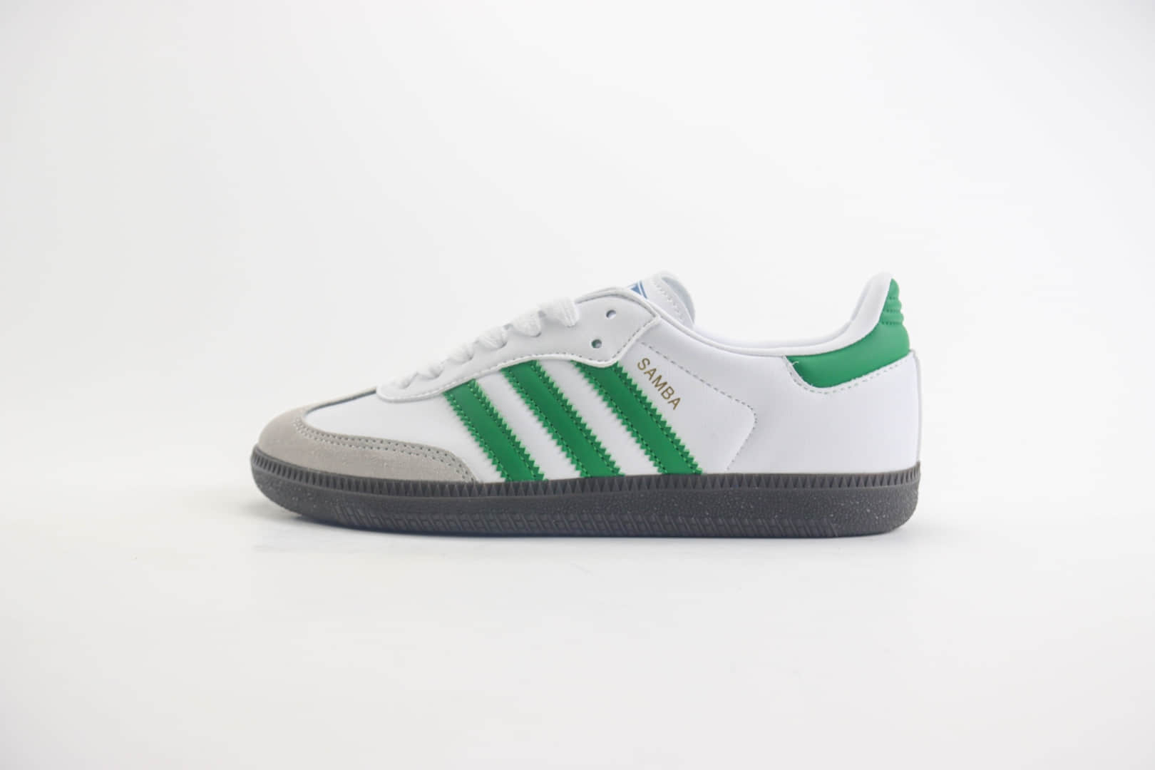 阿迪达斯adidas Originals Samba OG纯原版本三叶草桑巴白绿色德训鞋 莆田阿迪达斯货源 货号：IG1024