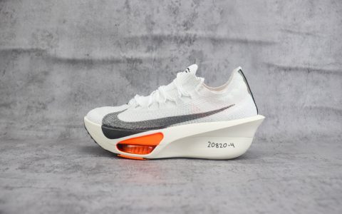 耐克Nike Air Zoom Alphafly NEXT% 3纯原版本马拉松3代白黑橙色跑鞋 莆田耐克货源 货号：FD8356-100