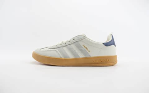 阿迪达斯adidas Originals Gazelle Indoor纯原版本三叶草白灰蓝德训鞋 莆田阿迪达斯货源 货号：IH8547