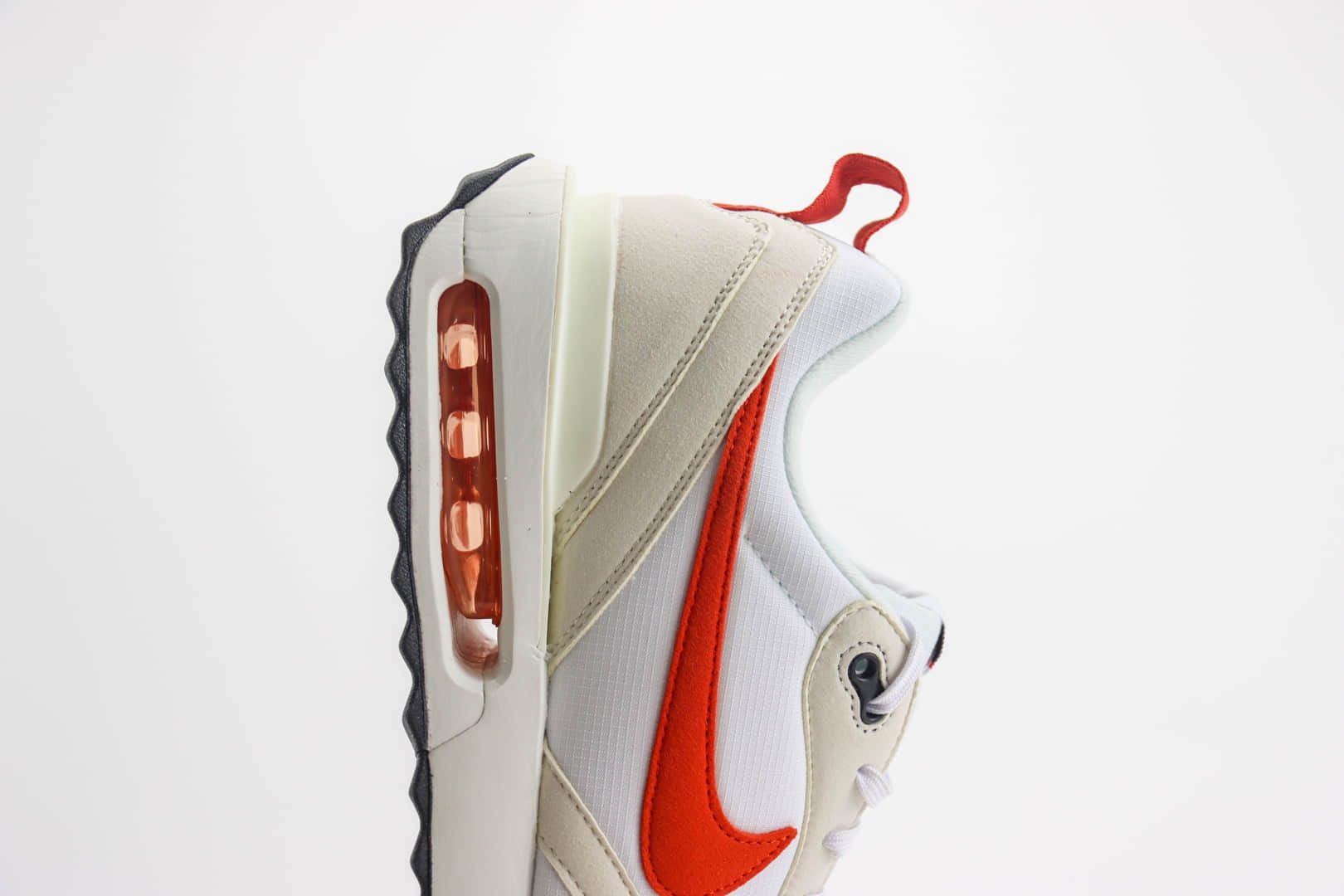 耐克Nike Air Max Dawn纯原版本黎明系列白灰红气垫慢跑鞋 莆田耐克货源 货号：DZ4441-100
