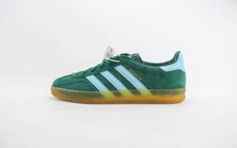 阿迪达斯adidas Original Gazelle Indoor Trainers纯原版本绿色生胶德训鞋 莆田阿迪达斯货源 货号：IG9979